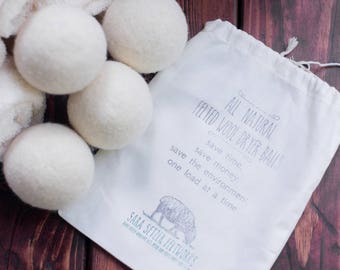 4 Extra Large Felted Wool Dryer Balls - Natural Dryer Balls - Natural Fabric Softener - Housewarming Present - Eco Laundry Alternative