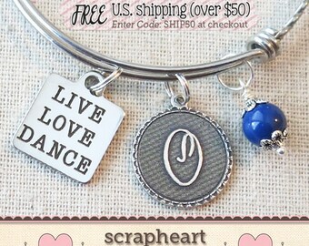 LIVE LOVE DANCE Bracelet, Custom Dance Teacher Bracelet, Dance Recital Gift, Ballet Teacher Thank You, Jazz Tap Hip Hop Dancer Gift for Grad