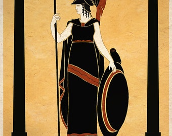 Ancient Goddess Athena Minerva Greek Roman Art Print Wall Decor