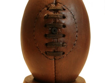 Rugby Ball mini / genuine leather vintage rugby ball / leather rugby ball / vintage ball / vintage decor