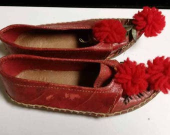 Vintage Greek Child Size Opanke Tsarouhi Shoes