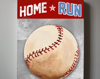 Baseball Art, Sports Nursery Canvas Art, Baseball Nursery Decor, Baby Boys Room Sports Art Print