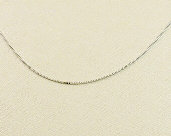 14k gold necklace, gold chain ,white gold necklace,box necklace