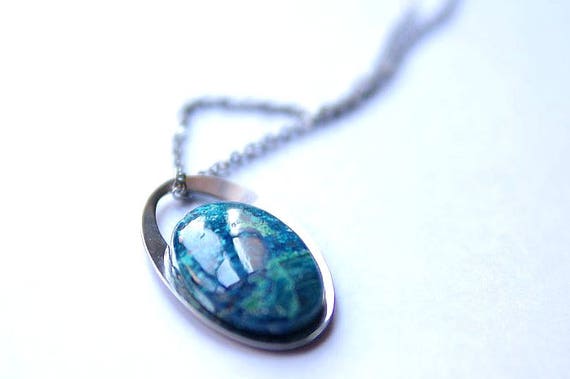 Natural Shattukite Jewelry, Gemstone Necklace, Pendant Cabochon, Shattukite Gift for Her, birthstone