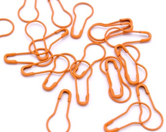 Orange Bulb Safety Pin Locking Stitch Markers