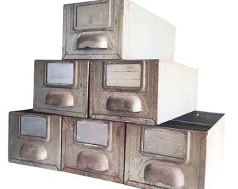 Vintage metal drawer furniture type of industrial