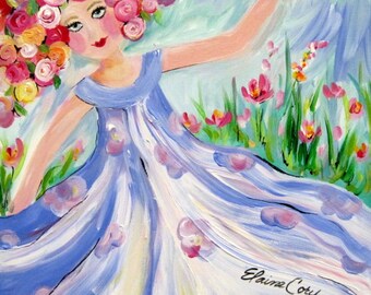 Dancing Original Painting 16 x 20 Art by Elaine Cory