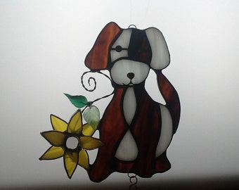 Dog Wind Chime in Stained Glass