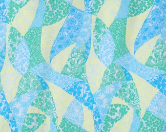Vintage 60s Lilly Pulitzer Fabric - Key West Fabric - Zuzek - 60s Screen Print Fabric - Key West Fabric - Blue Green Yellow - Patches