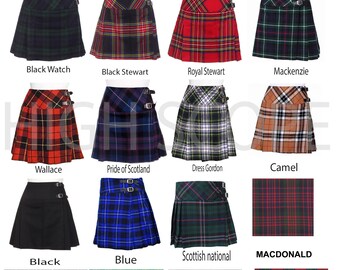 Ladies Women's Tartan Pleated Billie Kilt Skirt Made of Tartan 16 colors available delivery in 5 to 7 days