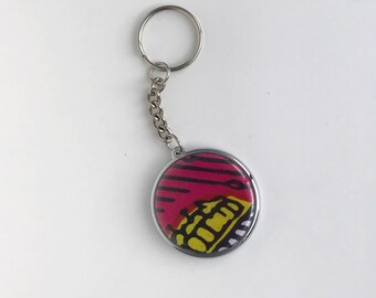 African Wax Print Fabric Keyring