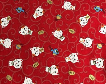 Manekineko - Kawaii Japanese Fabric (1/2 yard increments)