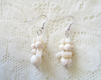Gemstone bunch earring, Howlite bunch earring, Available in four colors