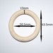63.5mm x 13mm With 50.5mm Hole - Natural Wooden Linking Rings - DIY Jewellery Crafts - Curtain Rings