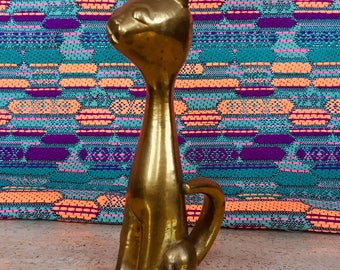 mid-century brass kitty-cat