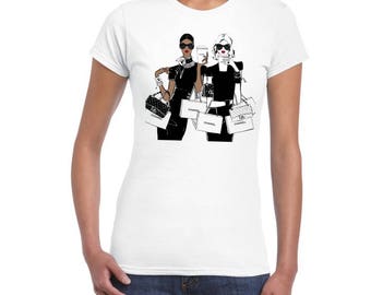 Shopping From Paris Artistic DTG Printed Ladies Junior Fit T-shirt..!