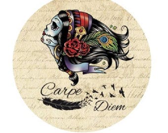 pretty cabochon "carpe diem" 25mm