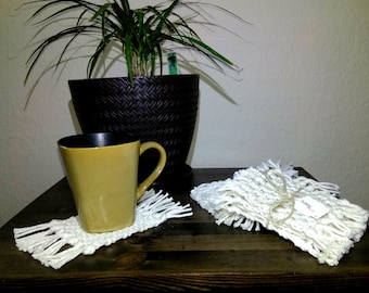 Macrame coasters, set of 4, Drink/Coffee Coasters