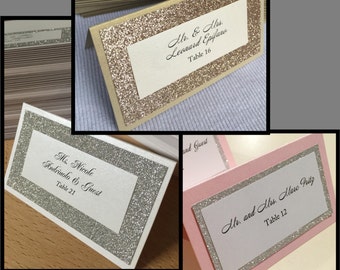 Glitter Place Cards - Any Color/Quantity