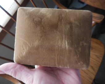 Vintage 1940s to 1960s Brown Velvet Box Hinged No Insides Jewelry Display Necklace Presentation Box