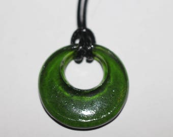 Green resin pendant necklace