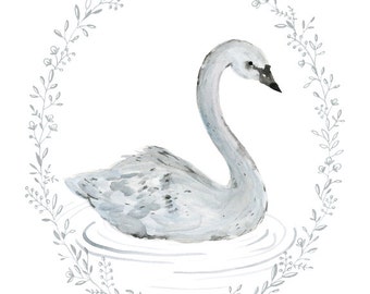 Swan Art Print - 11x14, 8X10