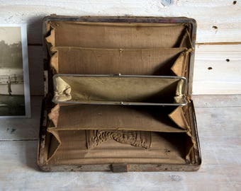 Antik-Leder-Geldbörse, kleine Ledertasche, Münzfach, Ledertasche, Vintage-Tasche, schwarzes Leder-Portemonnaie, Ledertasche, Leder-Etui