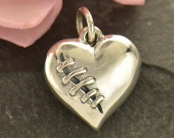Sterling Silver Mended Heart Charm