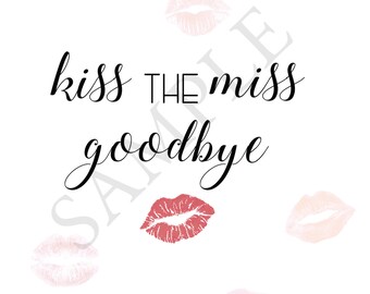 party print hen kiss goodbye miss Kiss Etsy party print hen kiss goodbye miss Kiss Etsy