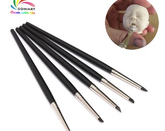 Pottery Clay Color Shapers Polymer Clay Sculpture Tools Oil Drawing Painting Brushes Crafts Wipe Out Cake Decor Tools Nail Art Tools