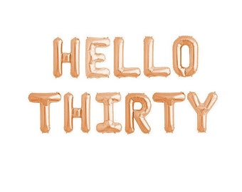 Hello 30 30th Birthday Party Balloons 30th Birthday Decorations Thirty Birthday Decor 30th Birthday 30th Birthday Balloon Letters 30th Party