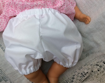 clothing, doll 42 cm white cotton bloomers