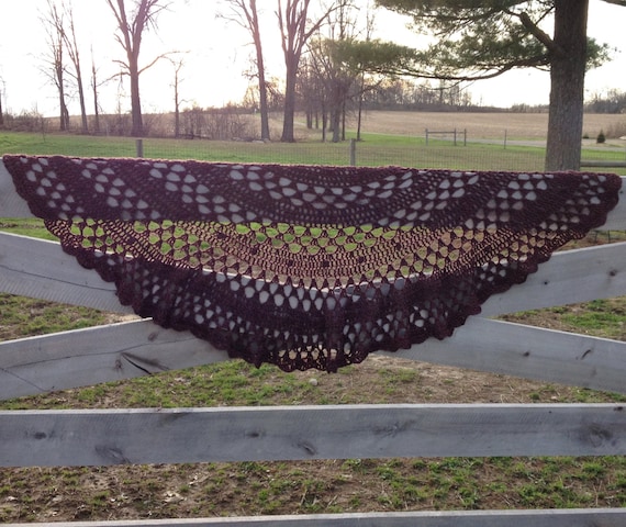 Half Moon Shawl, Hand Crocheted, Gemini, Astral Yarn, Alpaca, Wool, Tencel