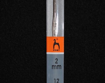 silver metal hook for lace / cotton / wool n ° 2 mm