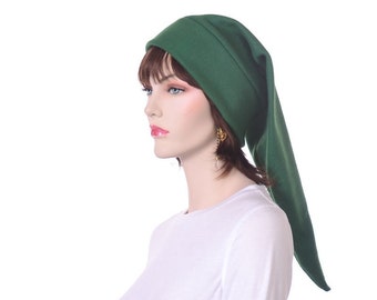 Dark Green Elf Hat Adult Mens Womens Costume Hat Pointed Hat Long Stocking Cap Warm Winter Beanie Green Pointed Hat