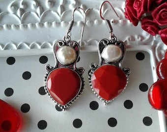 Vintage Heart Earrings,Valentine's Day