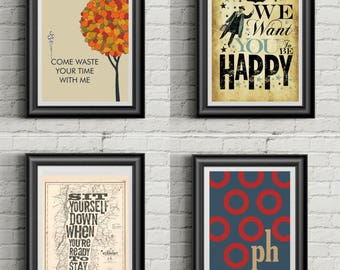 PHISH Phan Art Collection | Poster Prints | 11x14 | Set of 4 | Home Decor | Wall Art