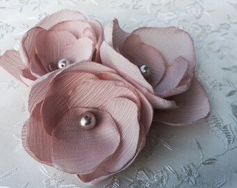 Blush Pink Bridal Flower Hair Clip, Blush Pink Wedding Hair Accessory, Blush Pink Bobby Pin