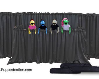 FULL Puppet Stage with Wings - DLX 2 Tier Portable Tripod Puppet Theater | Stage, Ministry