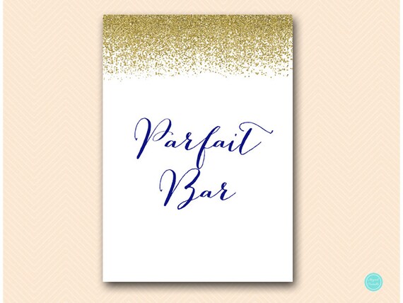 Navy Blue Parfait bar sign instant download printable
