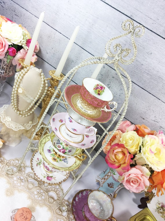 Cup And Saucer Display Stands 100 Tier Twisted Metal Shabby Chic Tea Cup and Saucer Display 17 Cup And Saucer Display Stands 100 Tier Twisted Metal Shabby Chic Tea Cup and Saucer Display 17