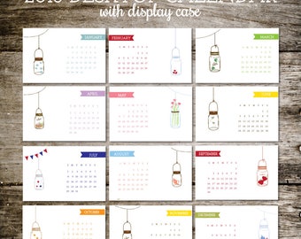 Desk Calendar, 2018 Calendar, Calendar 2018, Office Calendar, Desktop Calendar, Mason Jars, Office Gift, Christmas Gift, Stocking Stuffer
