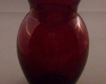 Vintage Ruby Red Vase by Anchor Hocking