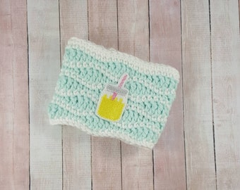 Lemonade cup sleeve, beer can sleeve, cup cozy, travel mug sleeve
