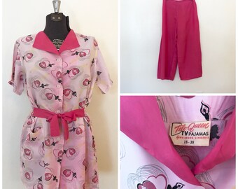 Vintage TV Pajamas / Large/XL / 1940's Ballerina PJs