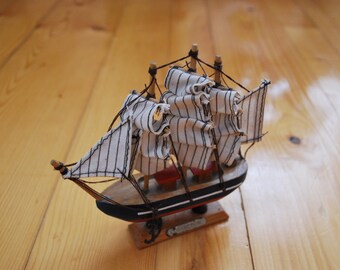 Wooden Ship Sailing ship Vintage boat Marine Confection Old ship Yacht marine Model sailing ship Sea souvenir Home decor Retro collectable