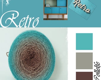 Retro* Merino silk Gradient Yarn hand dyed - Lace weight