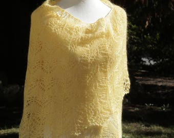 Buttercream Linen - Mohair Lace Shawl