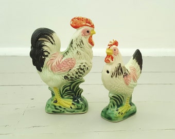 Rooster Salt n Pepper Shakers Ceramic