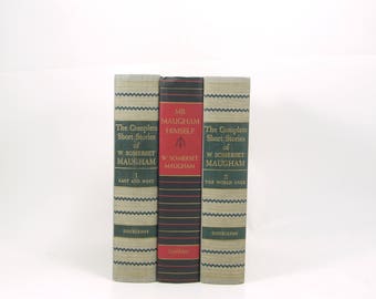SOMERSET MAUGHAM Book Collection, Antique Decorative Books, old Graybooks, Classics, Book Decor, book gift, Book Centerpiece, Literature